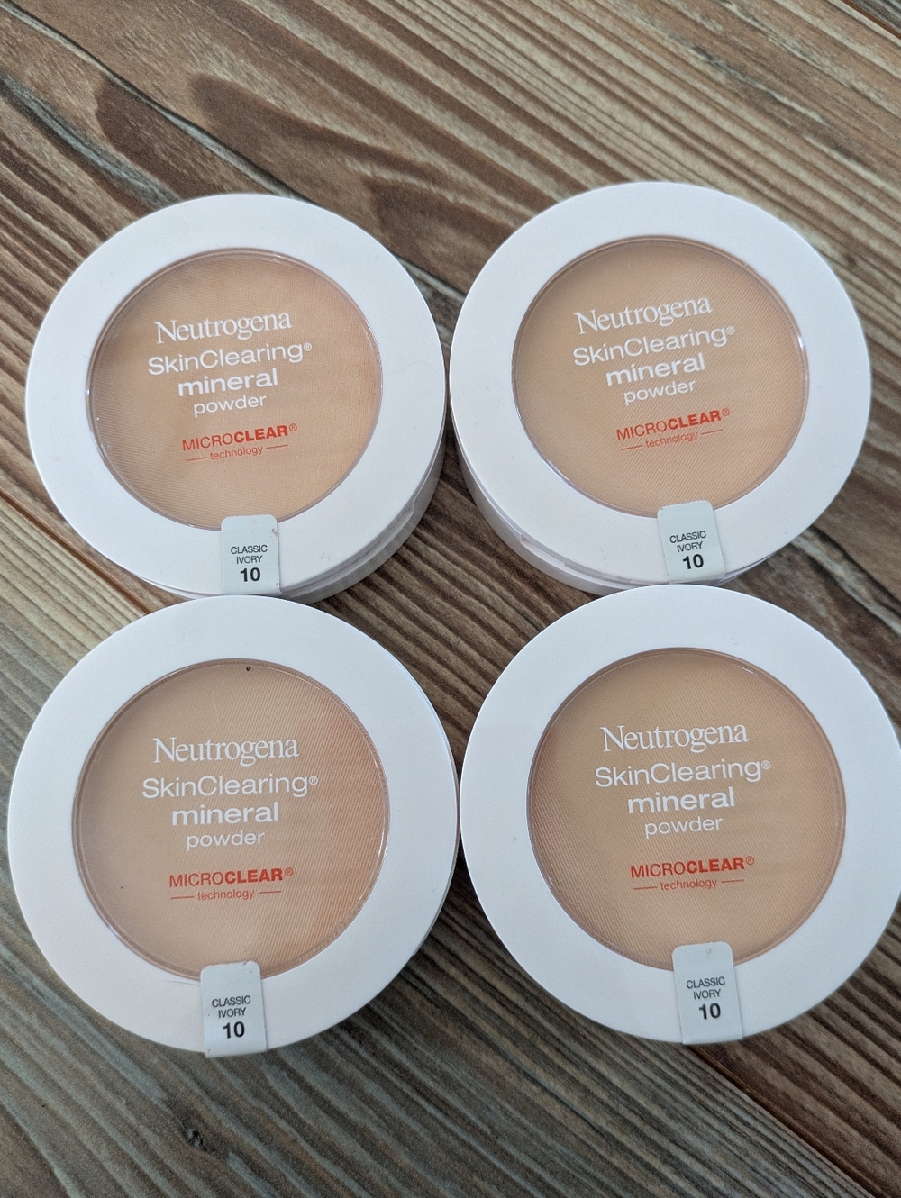 Neutrogena Skin Clearing Mineral Powder Microclear Pack Of 4 Classic Ivory 10